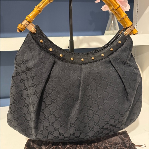 Vintage Gucci Black Bamboo Handle Women's Bag - Picture 3 of 15